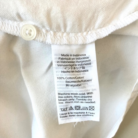 Madewell short sleeve tie front button down shirt in white - Picture 8 of 14